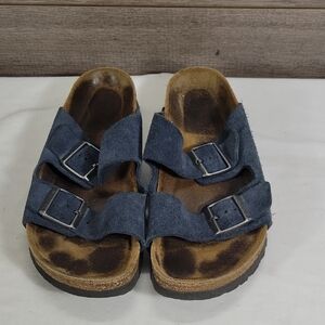 Birkenstock Blue Suede Leather Double Strap Sandals size 41 L10 M9